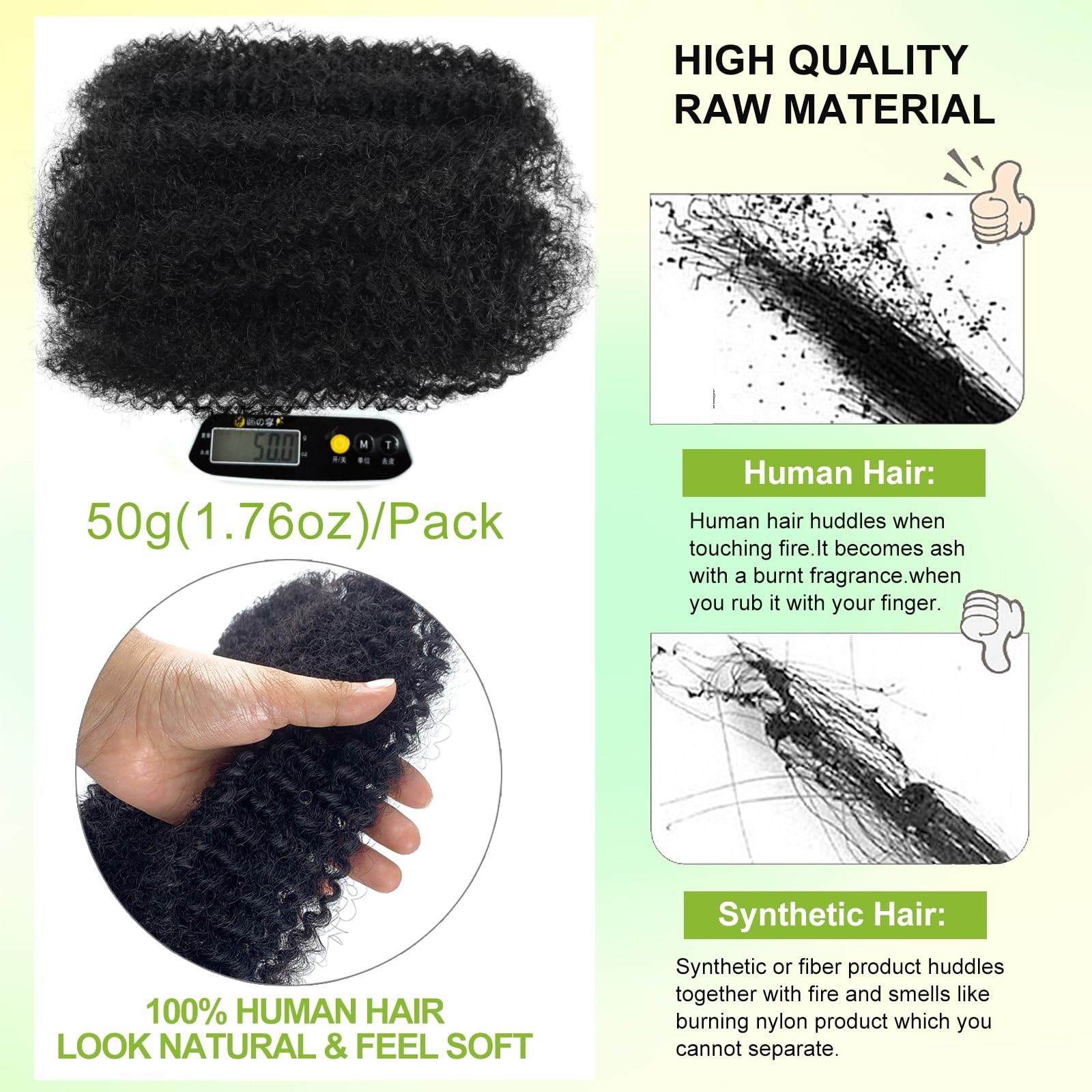 Poetically 10 Inch Afro Kinkys Bulk Human Hair Kinky Twist Hair 50G Dreadlock