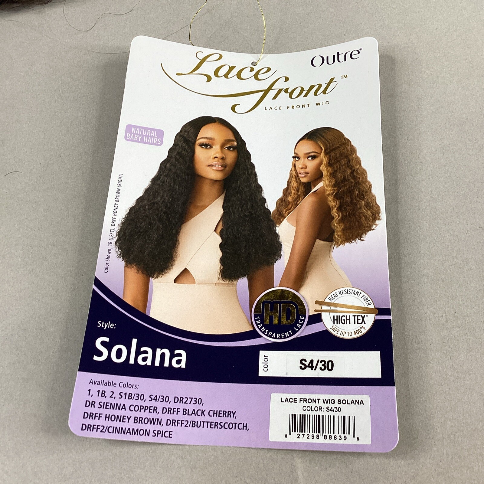 Solana Long Wavy #S4/30 Dark Brown Honey Brown Synthetic Lace Front Wig