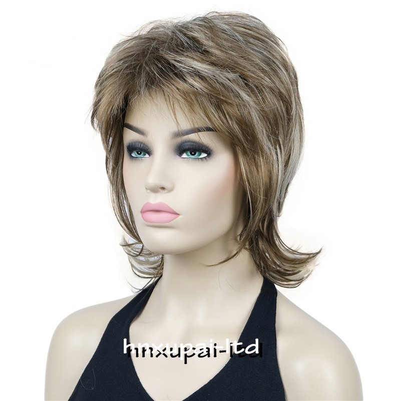 12 In Mid Length Women Natural Daily Shag Caples Wavy Layered Synthetic Hair Wig