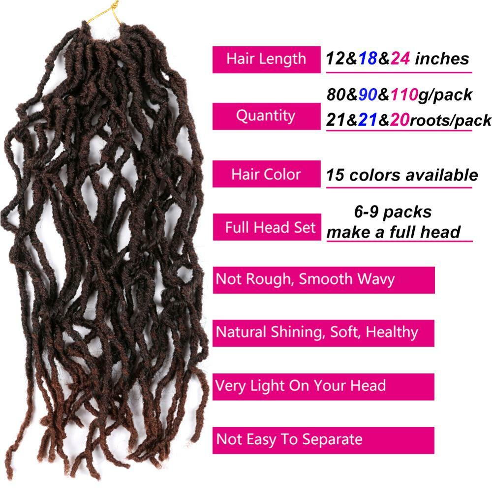 18″ Faux Synthetic Crochet Braiding Hair Curly Dreadlocks Hair Crochet Braids