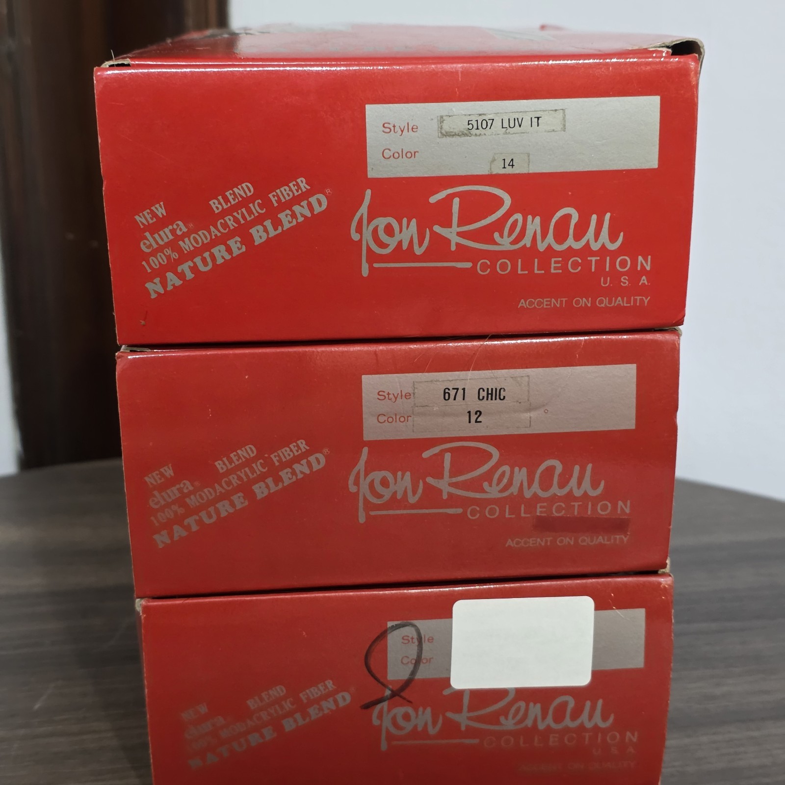 Lot of 15 Vintage Jon Renau Synthetic Wigs – Various Styles and Colors