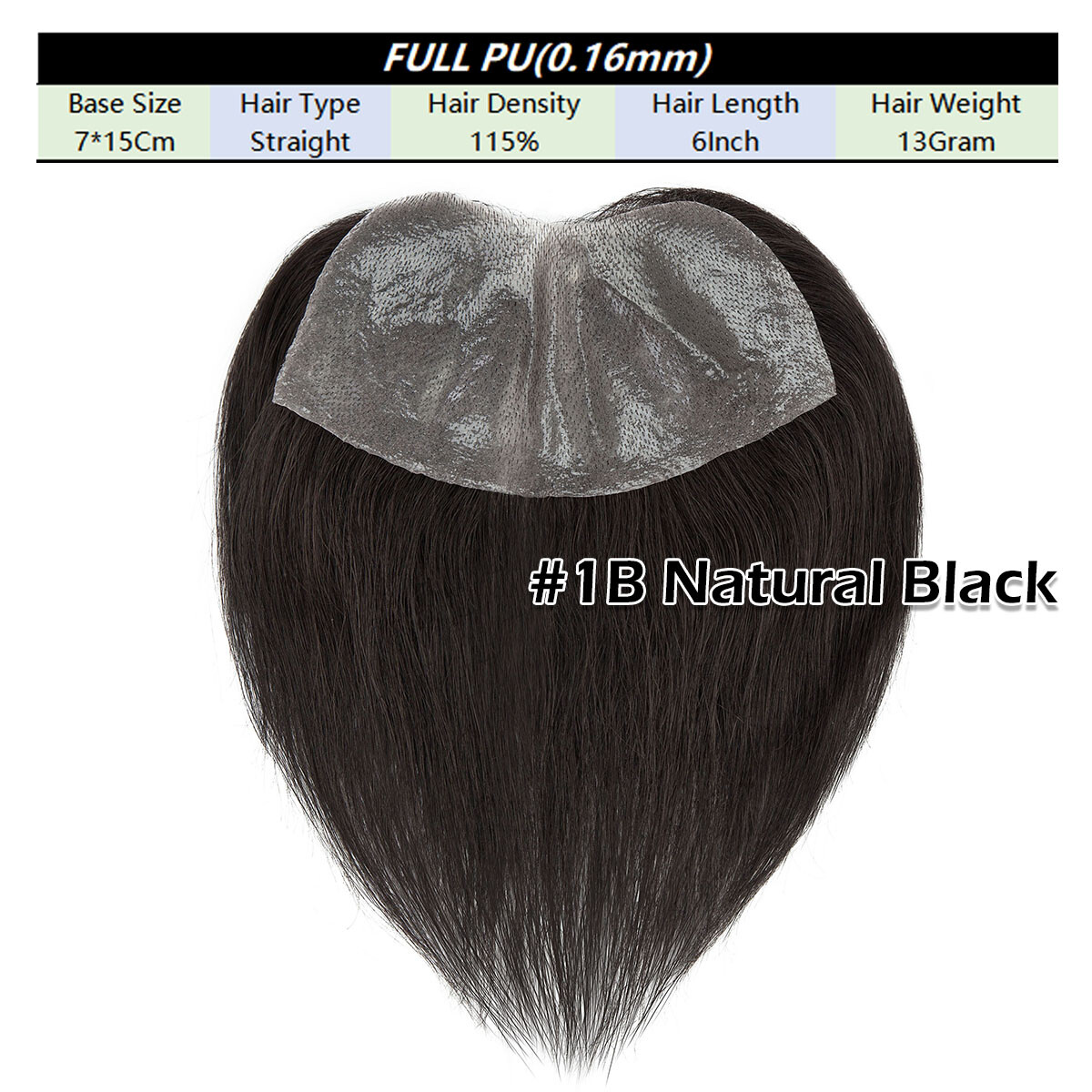 Unisex Toupee Thin Skin Hairpiece Human Hair System Replacement Forehead Topper
