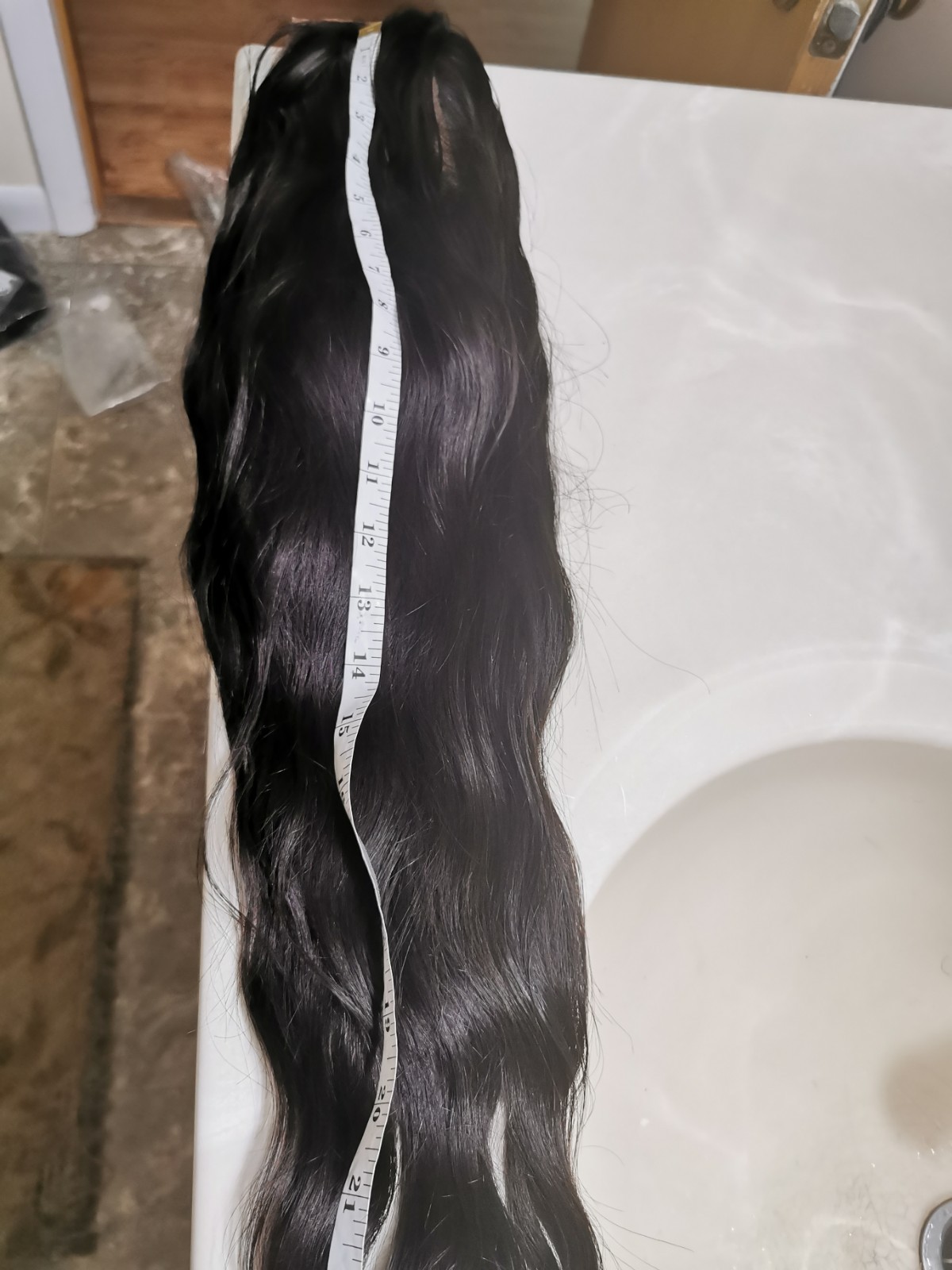 High Quality Full Lace Wig Natural Black Straight Human Hair Wig 28″