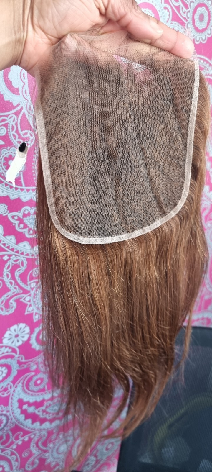 12A BRAZILIAN 18INCHES 7X7 CHESTNUT BROWN 6# WIDIEST LACE CLOSURE STRAIGHT 90g