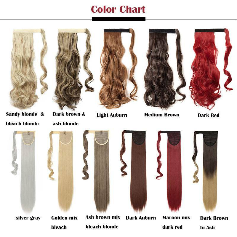 Long THICK Ponytail Clip In Hair Extensions Wrap On Pony tail Hairpiece as Human