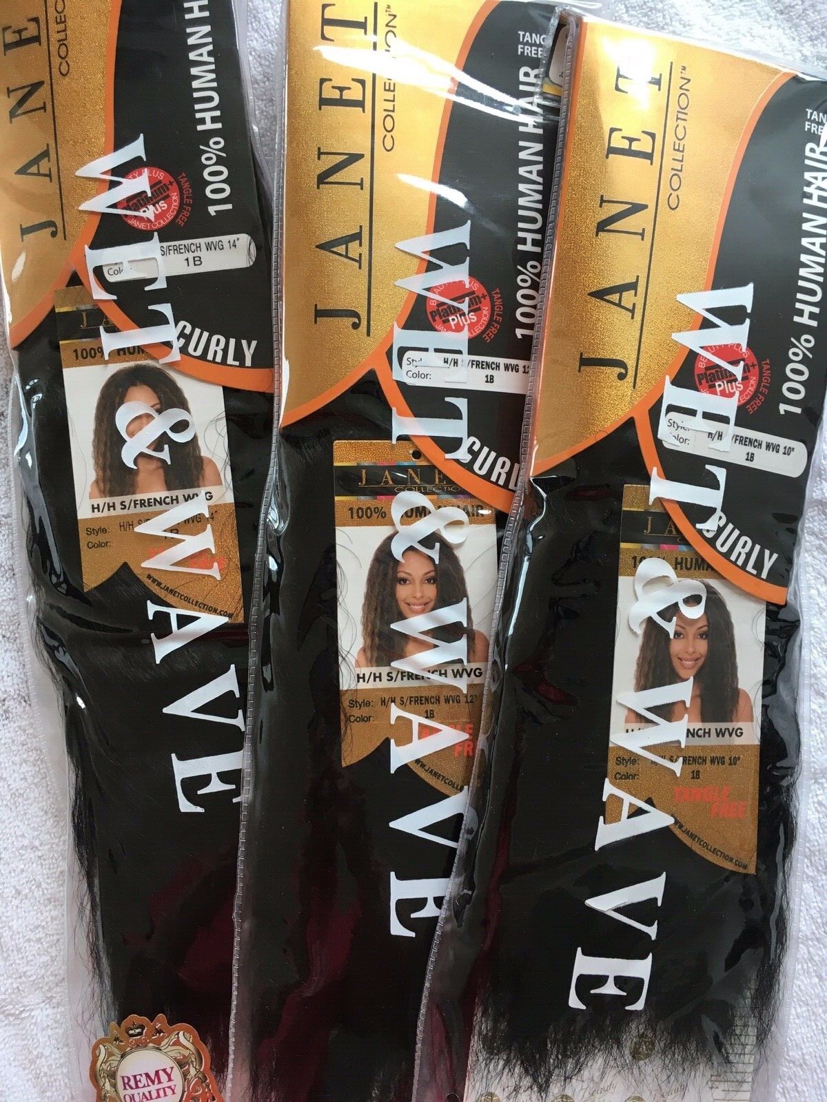 Janet super french Weave Wet And Wavy Color 1B – Off Black 100% Human Hair