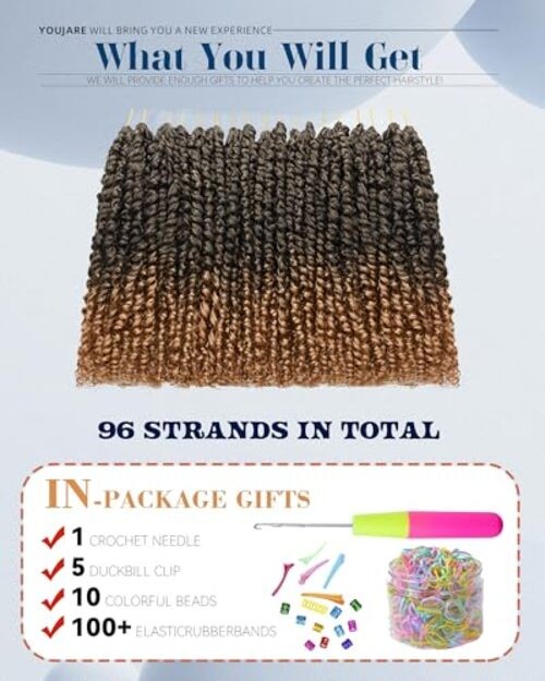 Pre-looped Passion Twist Crochet Hair 14 Inch 8 14 Inch (Pack of 8) T27