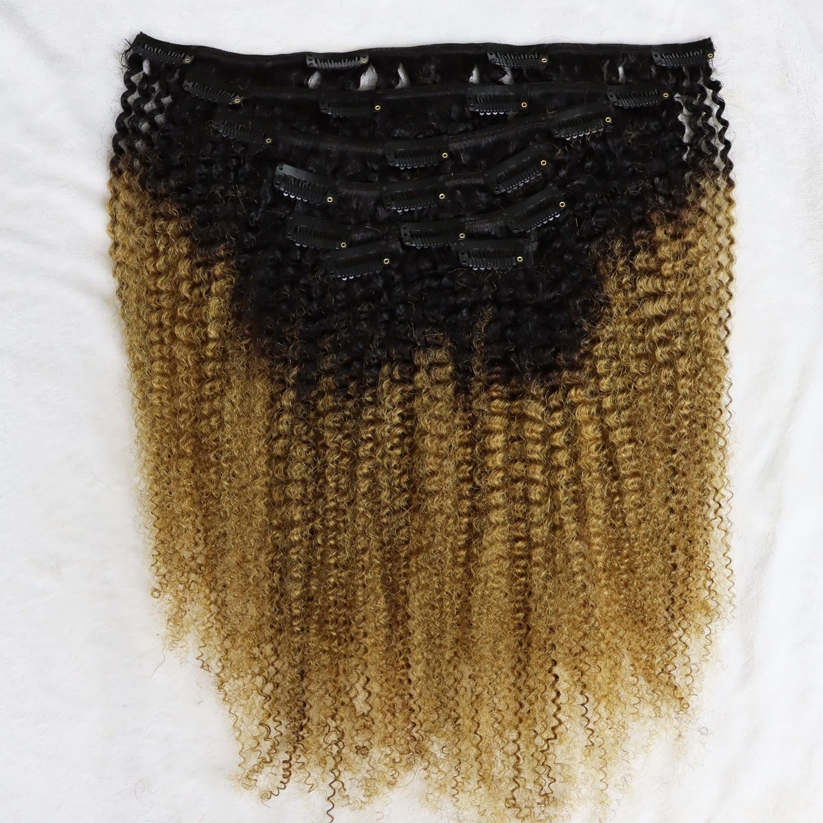 Virgin Human Hair Clip In Extensions 4C Afro Kinky Curly, Kinky Str… Fast Ship