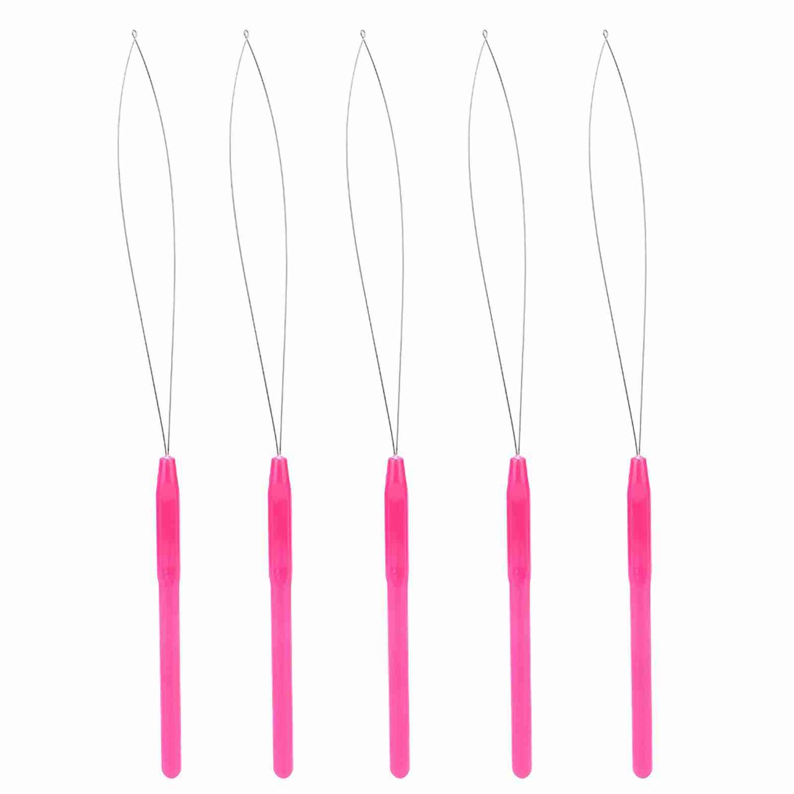 Plastic Handle Pulling Loop Needle Lightweight Hair Extension Tool For Easy