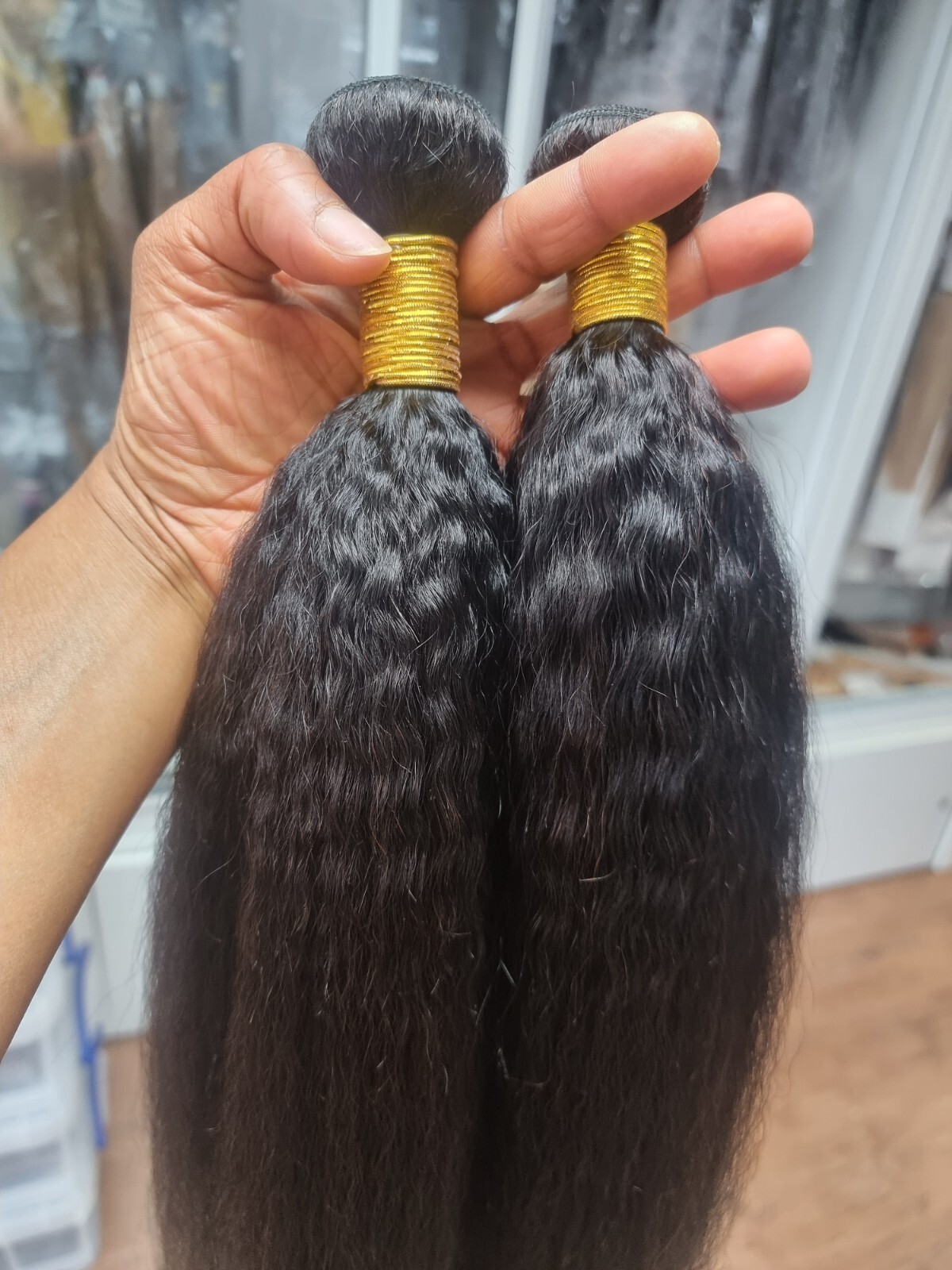 12A PERUVIAN VIRGIN HUMAN HAIR 24+24INCH KINKY STRAIGHT 200g 2BUNDLE FAST SHIP
