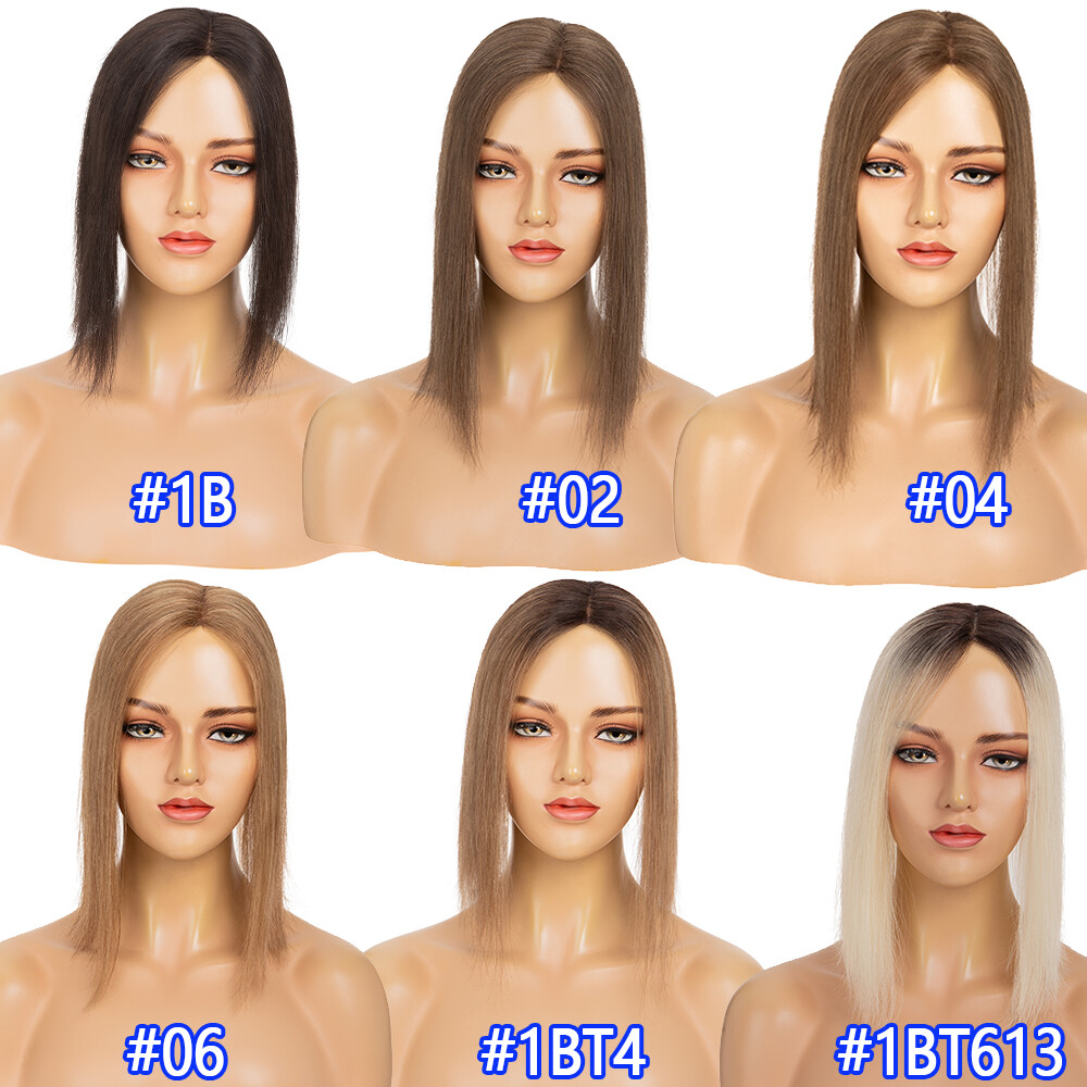 Side Part Remy Human Hair Topper Lace Base Hand-Tied For Hair lossing Thinning