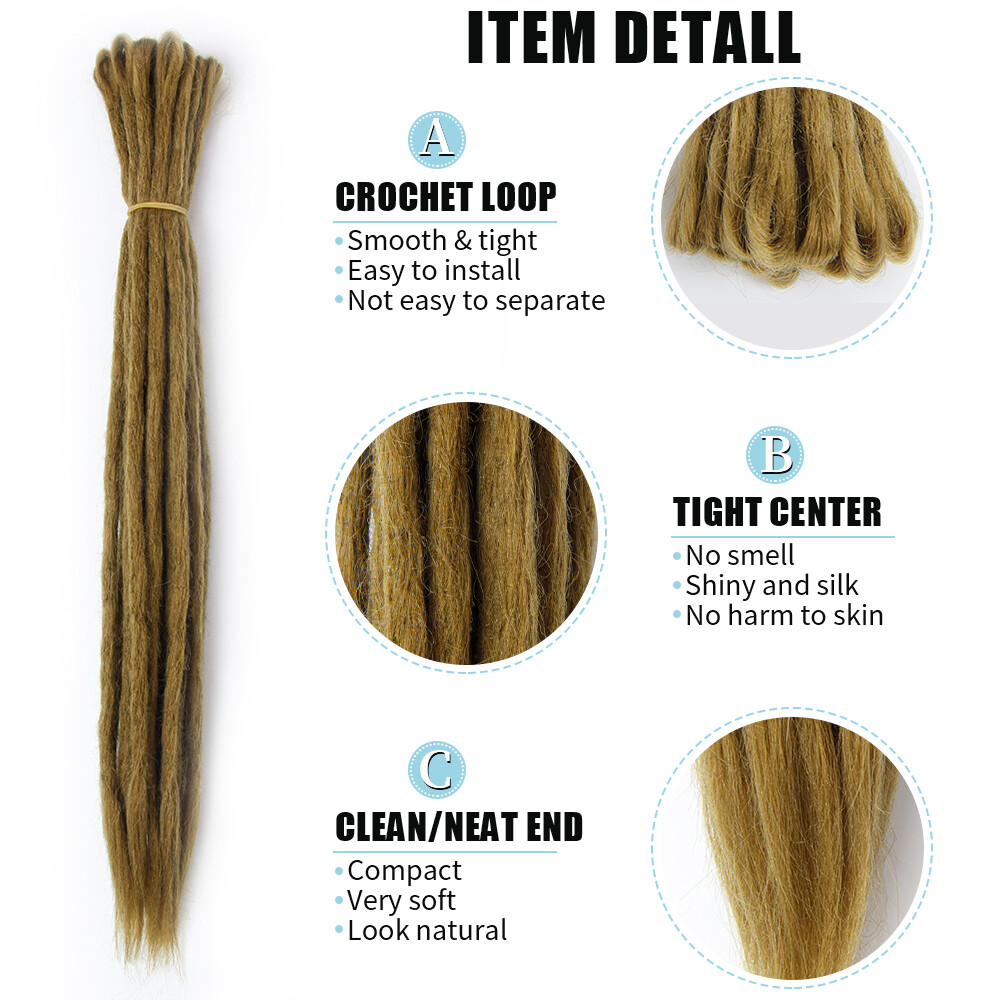 1PCS 20″ Handmade Dreadlocks SE Dreads Hip Hop Locks Synthetic Dreads Extensions