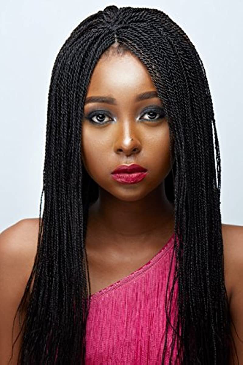 African Braided Wigs Black Micro Braid Wigs None Lace Wigs for Women Daily Wear