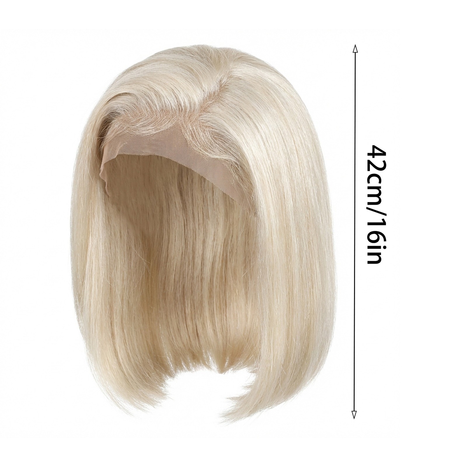 Golden Blonde Short Bob Cut Wig with Middle Part Straight Hair Fashionable Style
