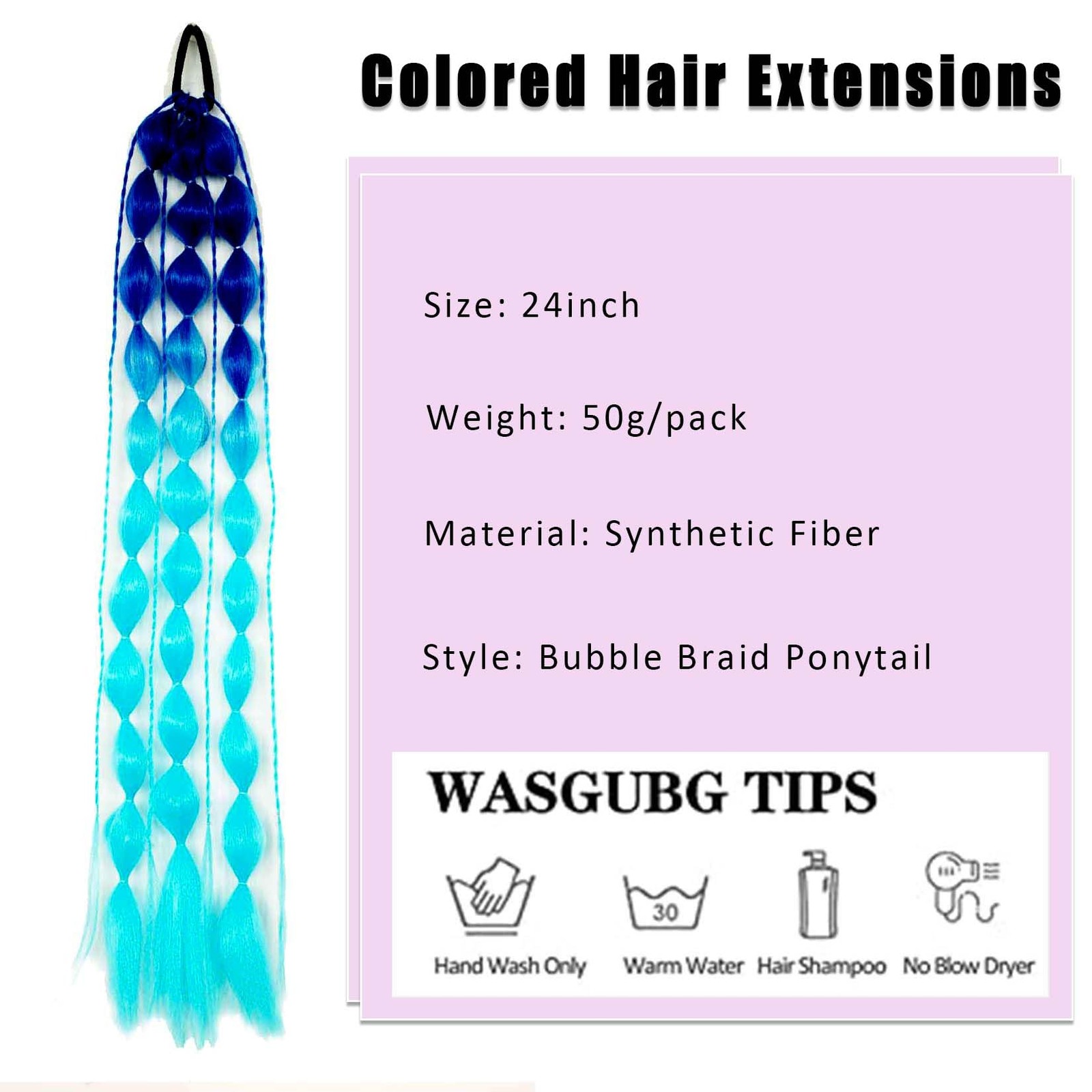 Colored Bubble Ponytail Extension with Hair Tie Long Colored Hair Extensions …