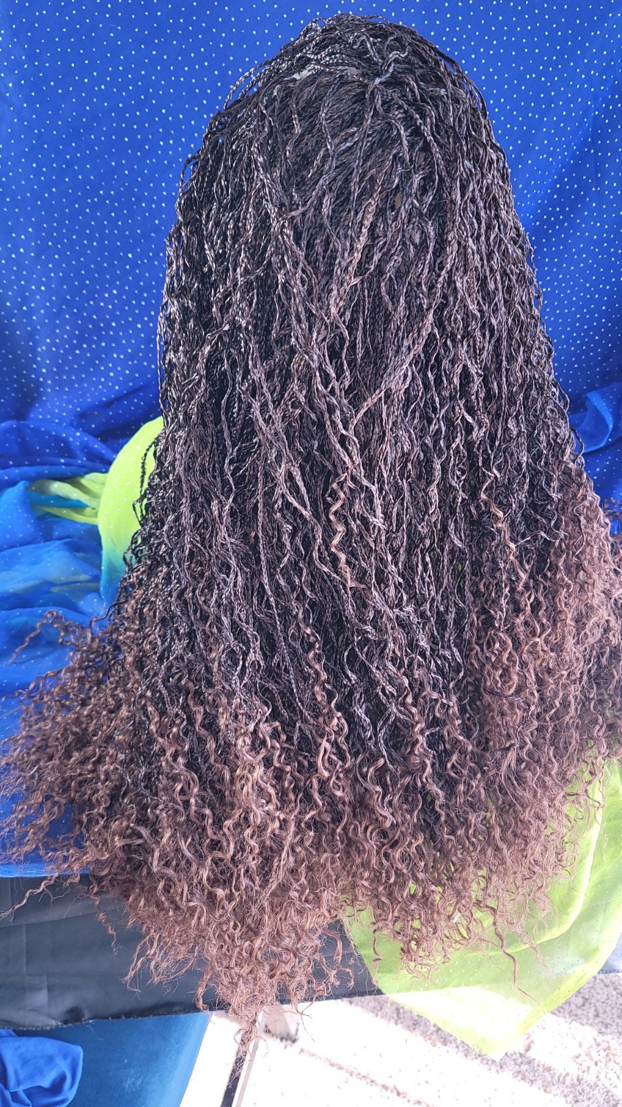 Braided Wig Micro Boho Braids 2/30 Ombre Handmade Full Lace Glueless 26″ Long