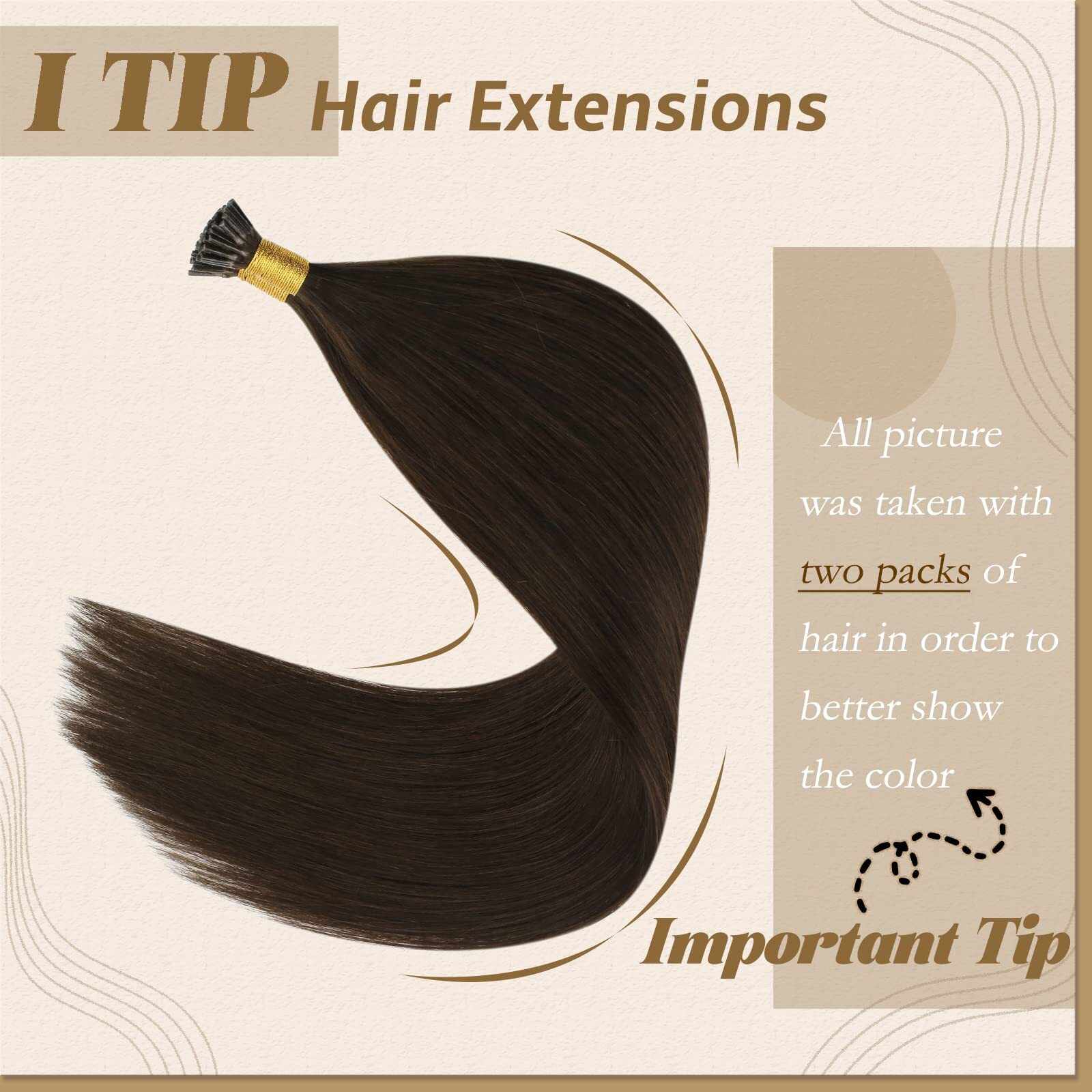YoungSee Dark Brown I Tip Hair Extensions Human Hair 24 Inch Itip Human Hair …