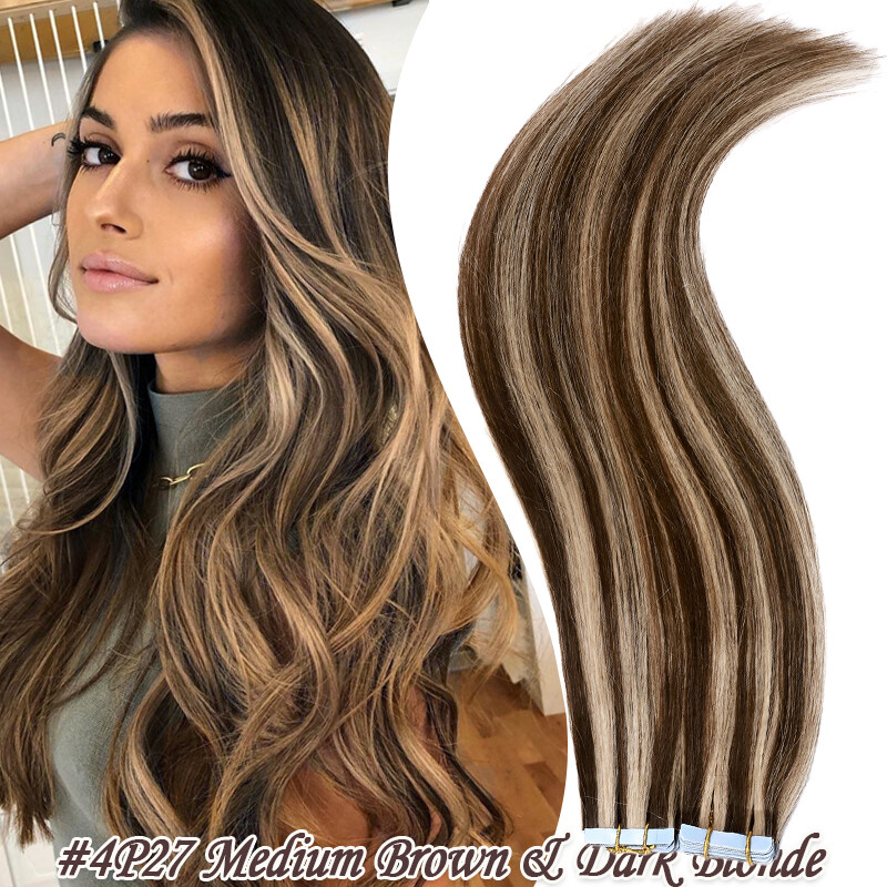Tape in Non-allergic Glue 100% Remy Human Hair Extension Skin Weft Stick THICK