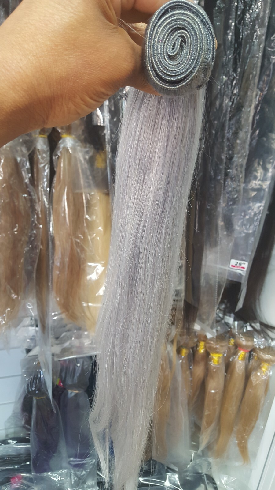12A BRAZILIAN VIRGIN HUMAN HAIR PURE SILVER GREY SILKY STRAIGHT 1/2/3/5/5BUNDLES