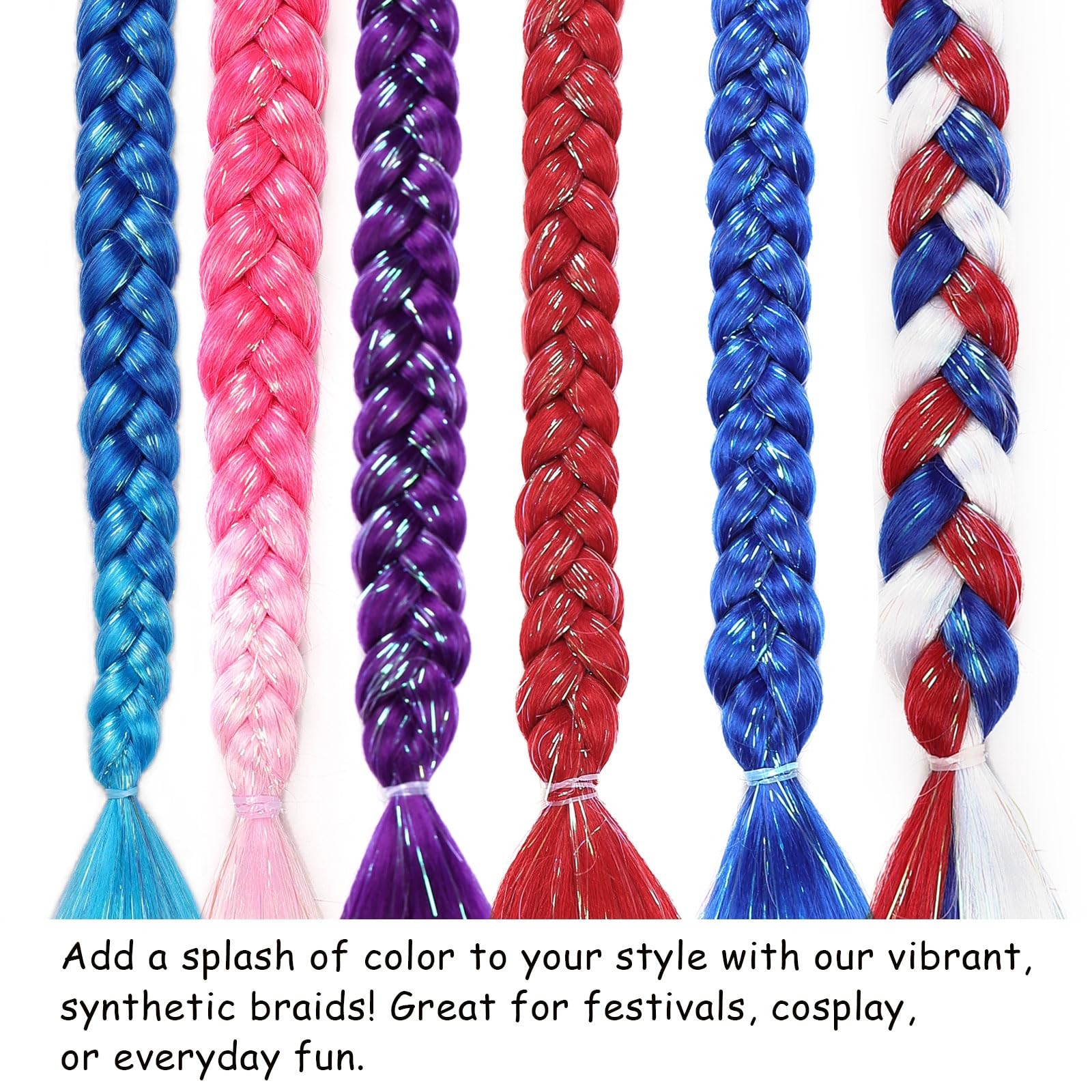 Ponytail Extension With Hair Tie 26 inch Colored Hair Extensions for Braiding…
