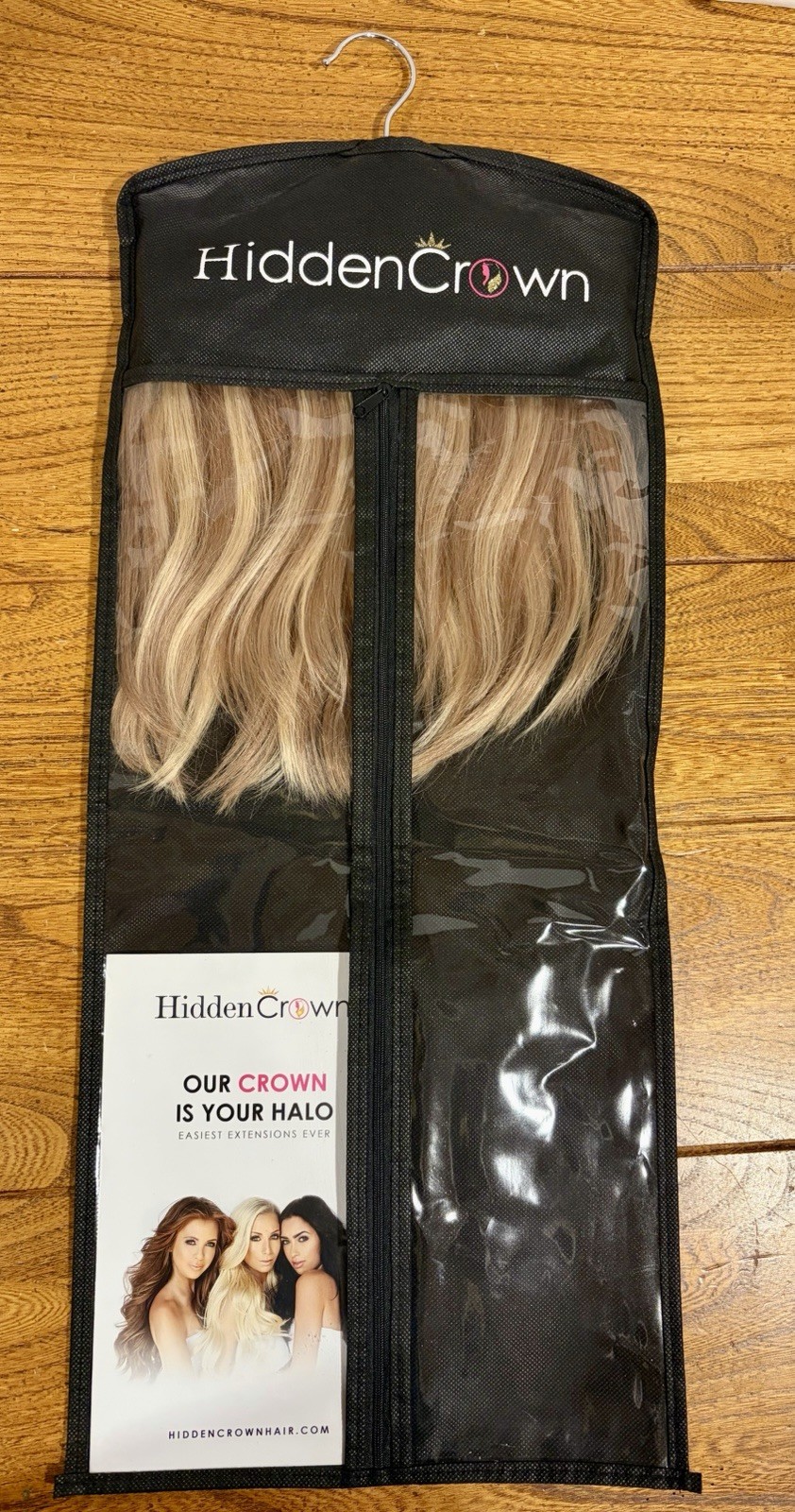Hidden Crown 9” Clip In Extensions 3 Pieces Real Human Hair, Blonde Brown