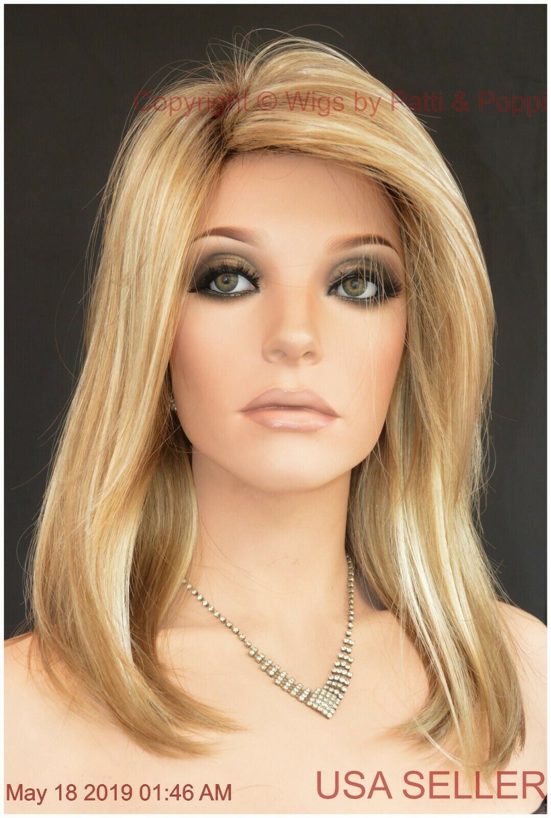 LAINE RENE OF PARIS WIG CREAMY TOFFEE R SLINKY HOT MEDIUM BOB SIDE BANGS