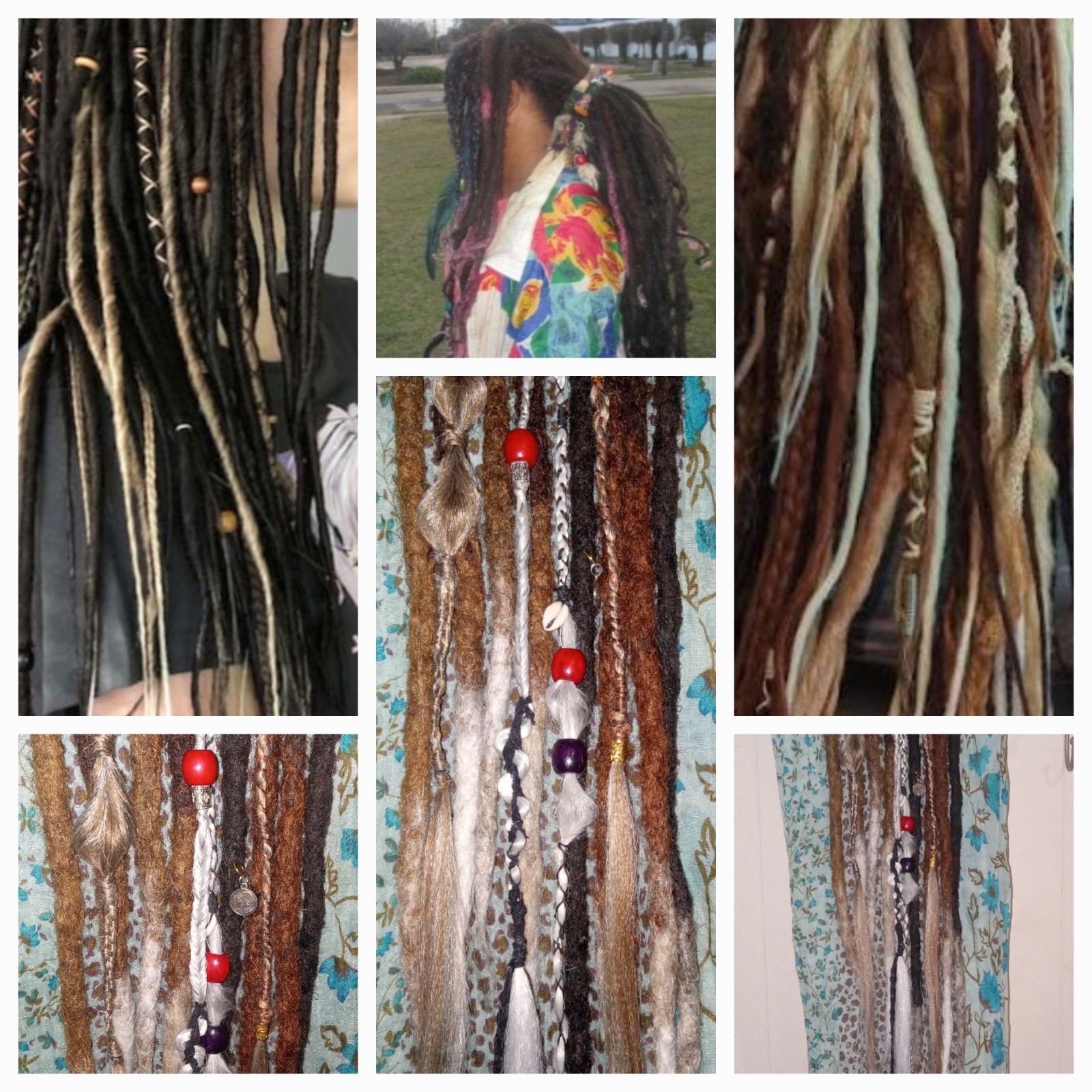 24″ Thick Dreadlock Extensions Hair Locs Ginger & White 0.8cm double-ended &SE