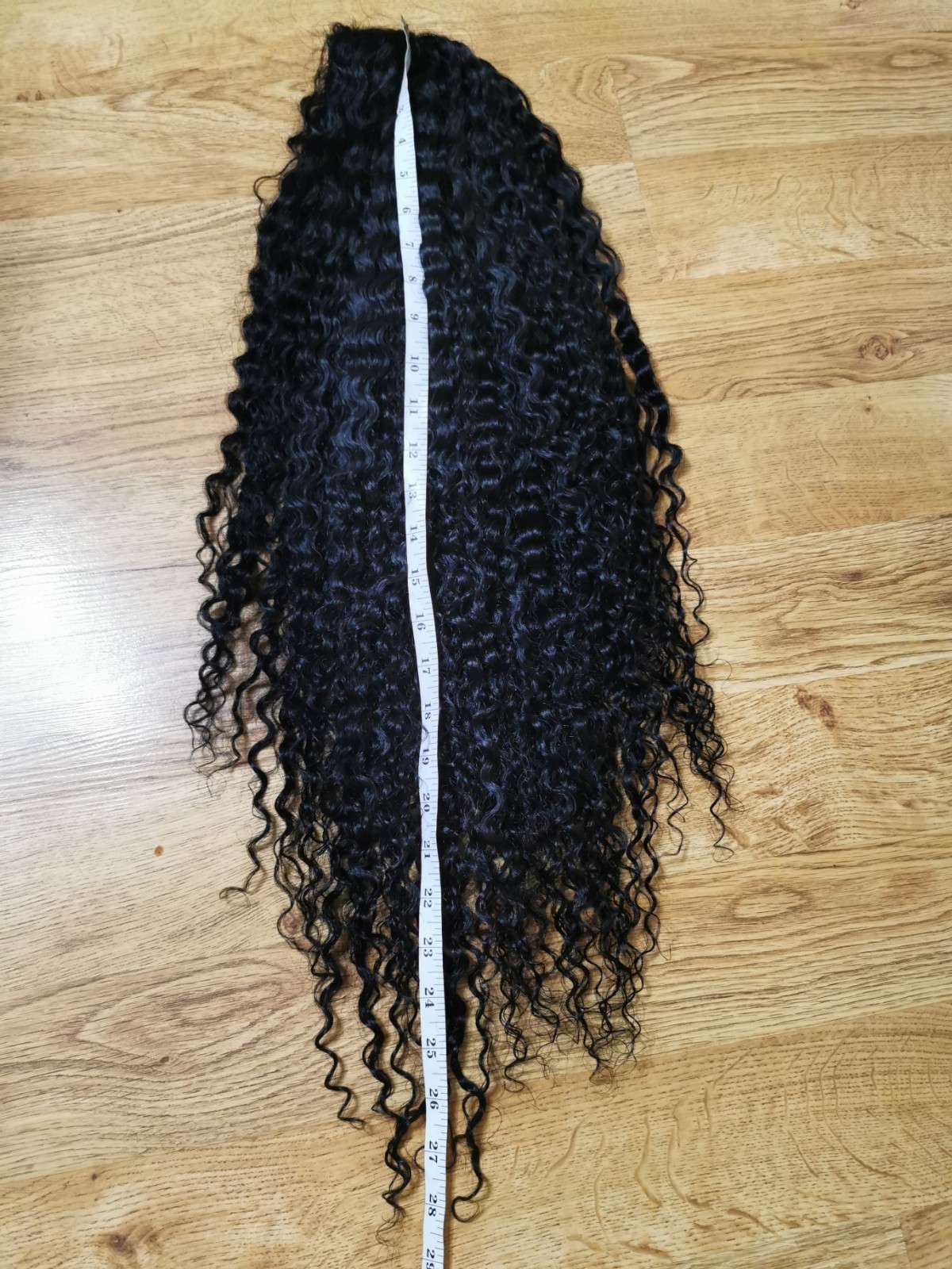 Mayde Beauty Quality Sexy 28” Deep Curly Virgin Human T Front Lace Hair Wig 1B