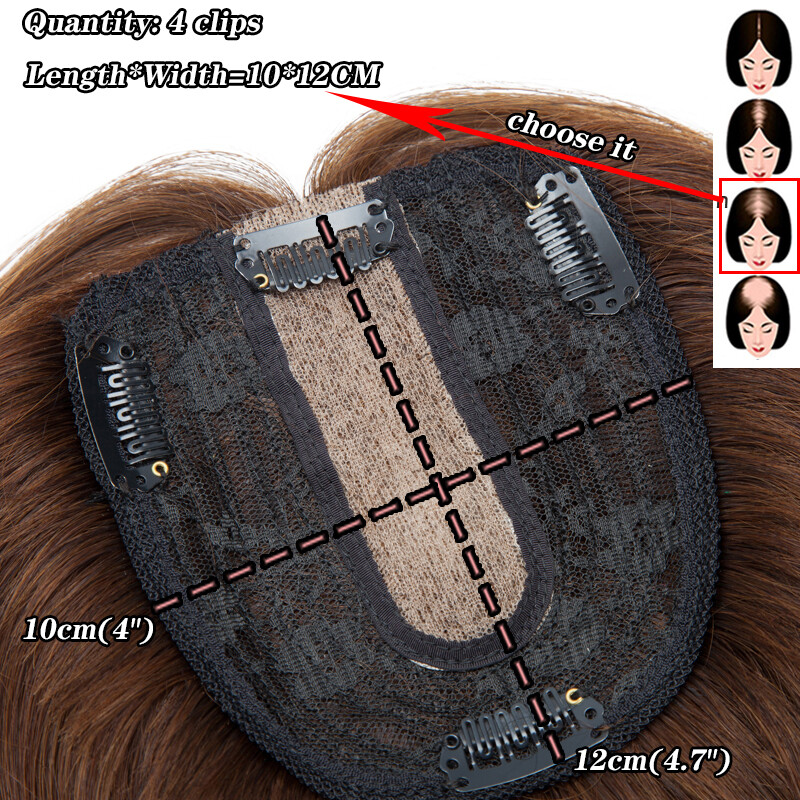Clip in Topper Hairpiece Woman Toupee Virgin Human Hair Silk Base Lace Highligh