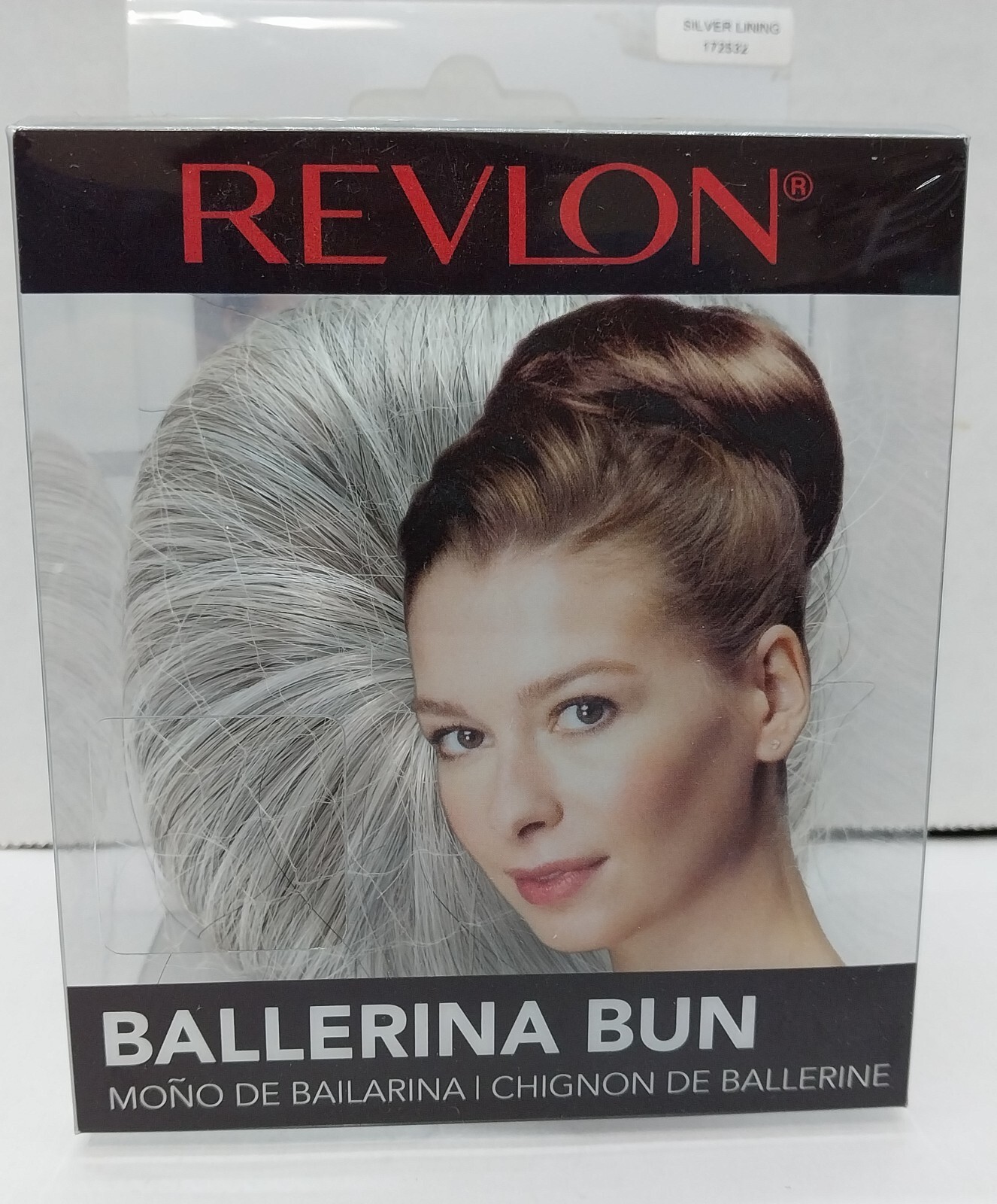 Revlon Ballerina Bun Ready To Wear Hair Silver Lining Flexible Elastic