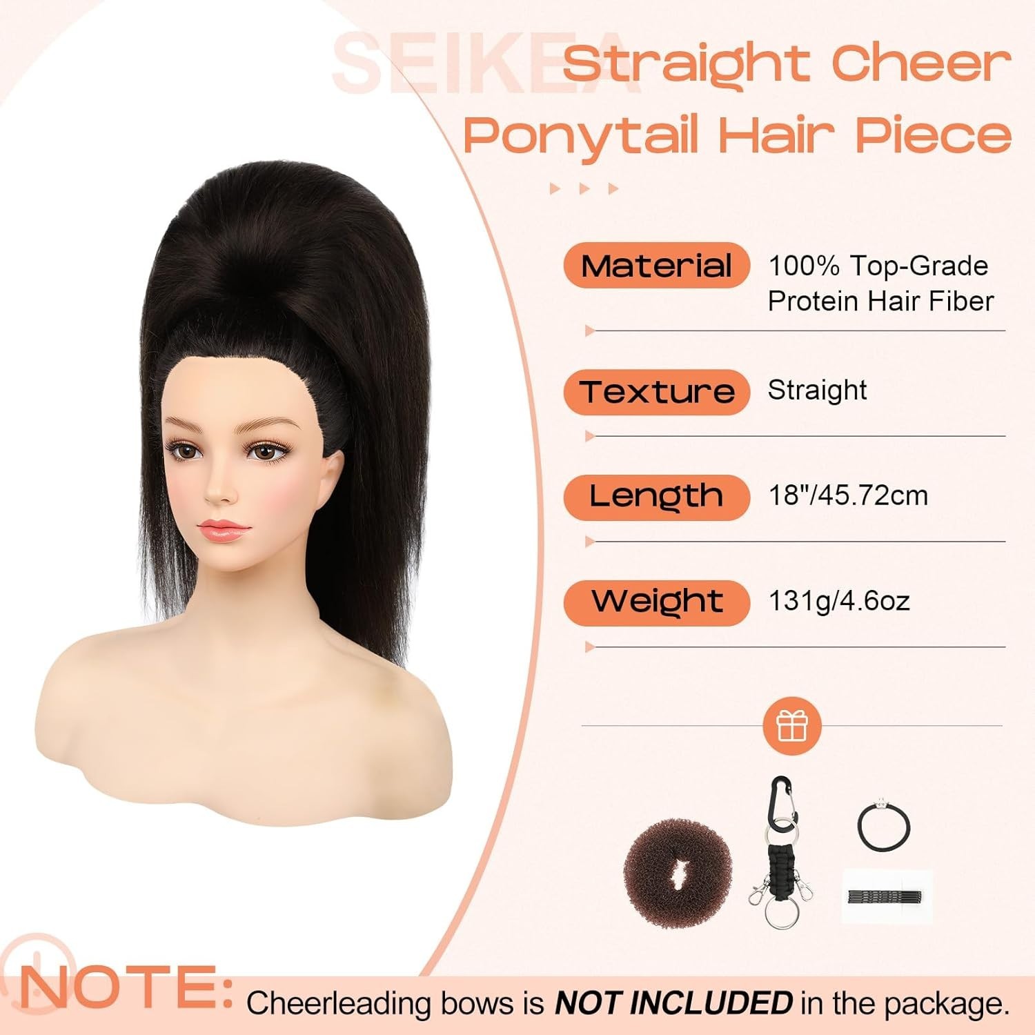 NEW Cheer Ponytail Hair Piece 100% Super Protein Fiber Straight S1-4