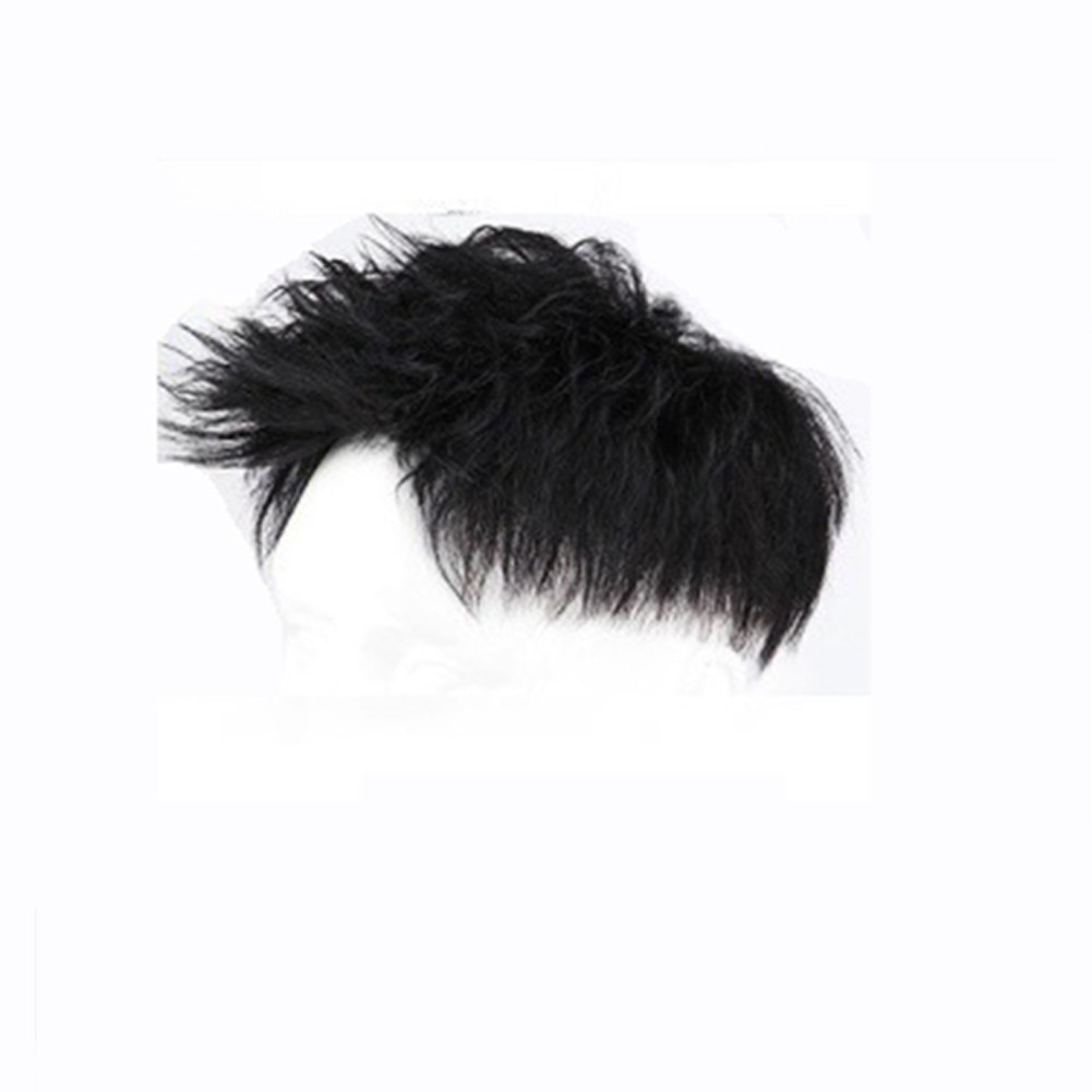 Short Hairpiece Real Human Hair Clip in Tape Hair Pieces Wig Toppers For Men