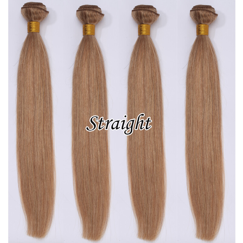 Wavy Weaving Weft Indian Virgin Human Hair Extensions 3 Bundles /300G Brown Long