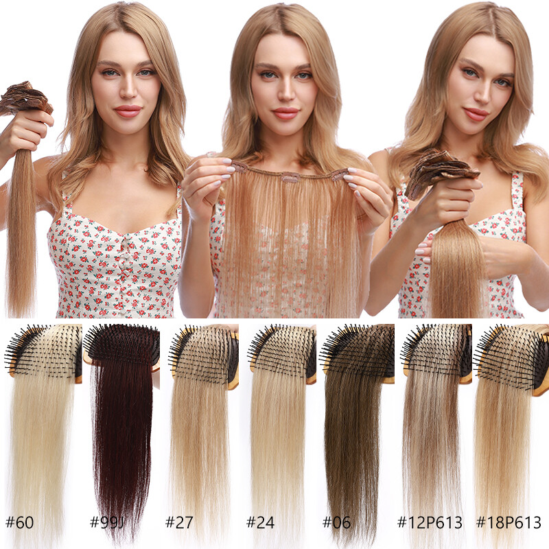AAAA Bleach White Clip In Real Human Hair Extensions 8″-24″ 8PCS Full Head 100g