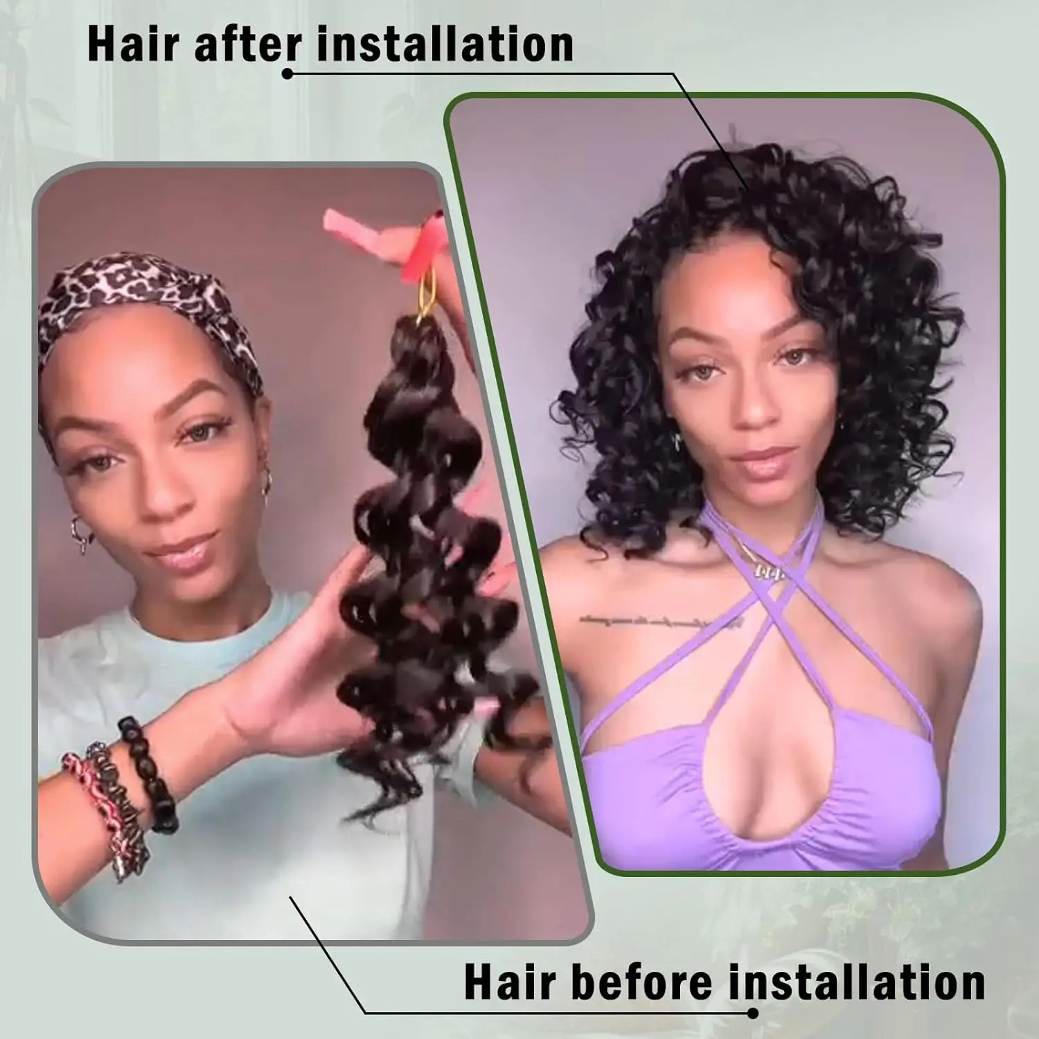 Short Pre-looped Go Go Curl Crochet Hair Ocean Wave Braiding Hair Extensions