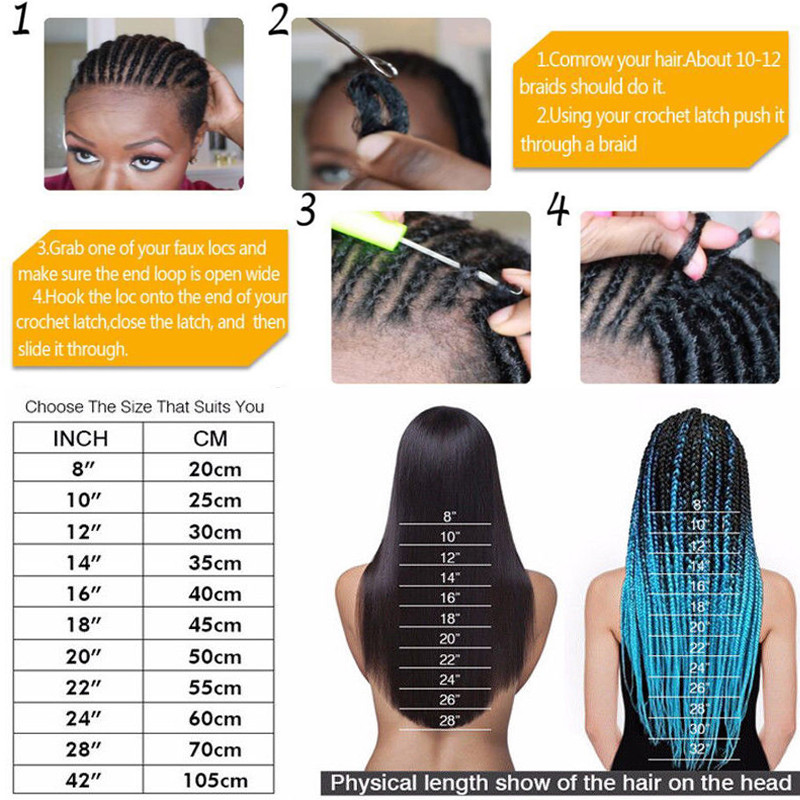 Full Head Crochet Dreads Locks 100% Handmade Dreadlocks Thick Hair Extensions US