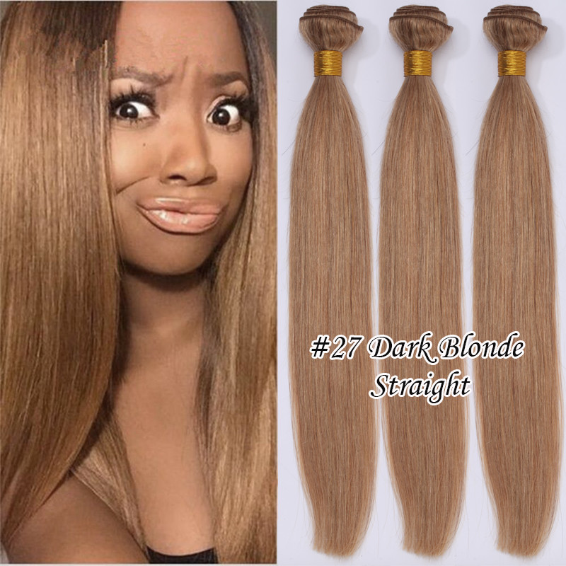 Dark Auburn 100G/Bundle Peruvian 8A Virgin Human Hair Extensions Weft Straight F