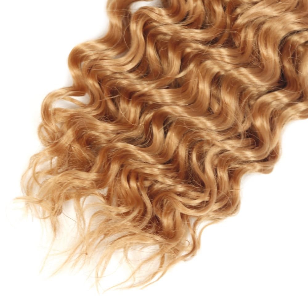Leruikair Deep Wave Bundles Human Hair 3 Bundles 16 18 20 Inch Honey Bloned