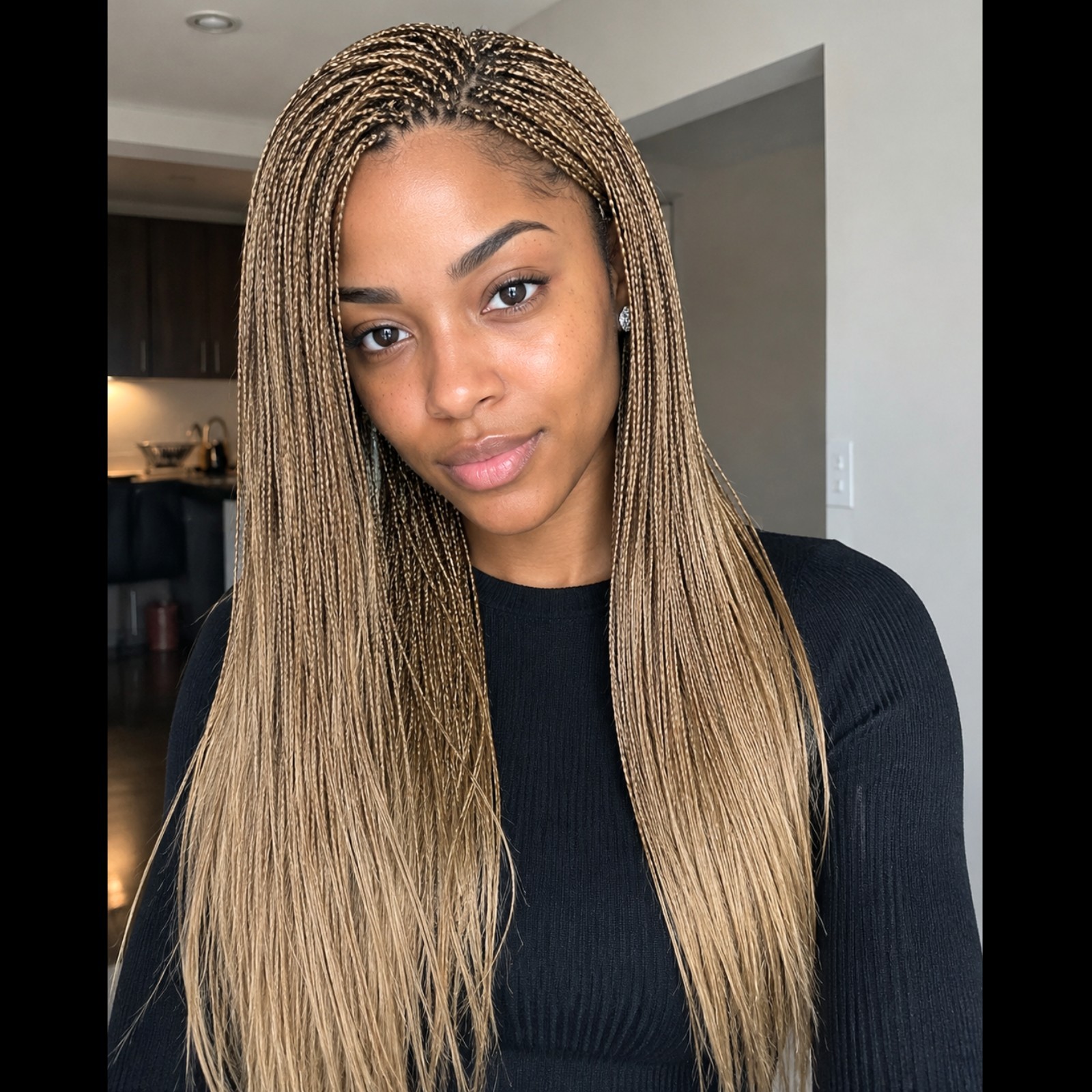 Braided Wig Full Lace Glueless 22″ Micro Braids #27 Ash Blonde Handmade NWT