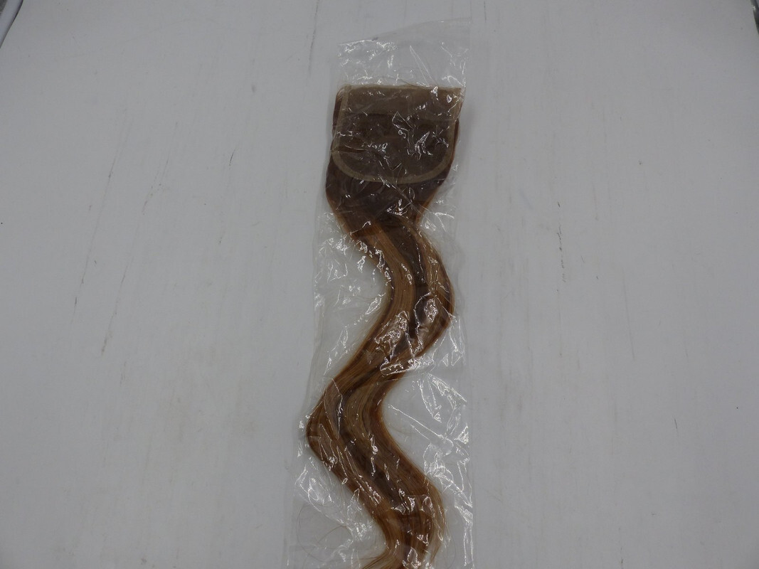 MEGALOOK 20″ HUMAN HAIR SILKY STRAIGHT 3PC EXTENSION BUNDLE W/ CLOSURE DARK BLND