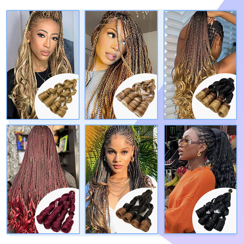 US French Curl Braiding Hair 24″ Pre-Stretched Bouncy Braiding Extensions Plaits
