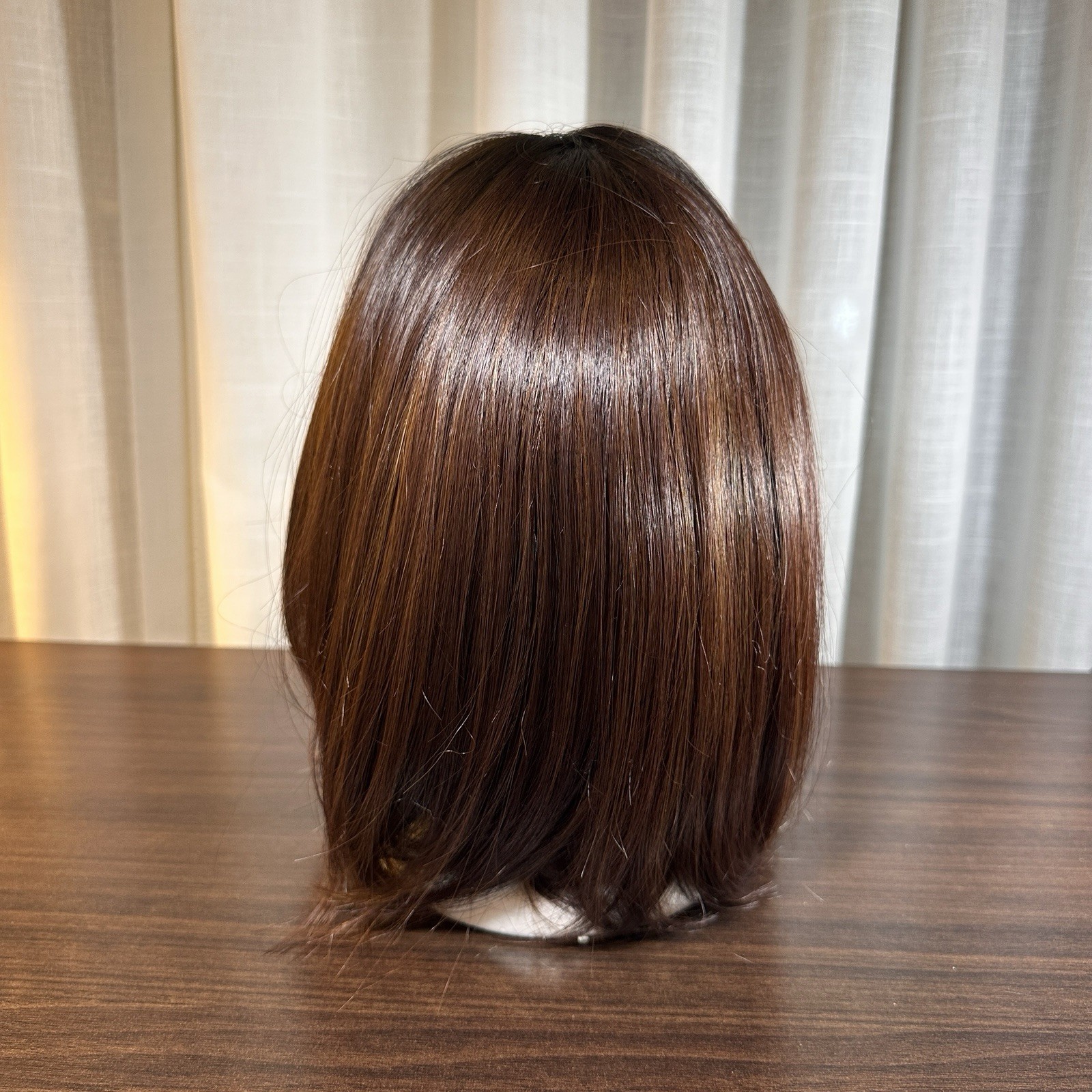 Brown Shoulder Length Synthetic Lace Front Wig Adjustable Natural Style