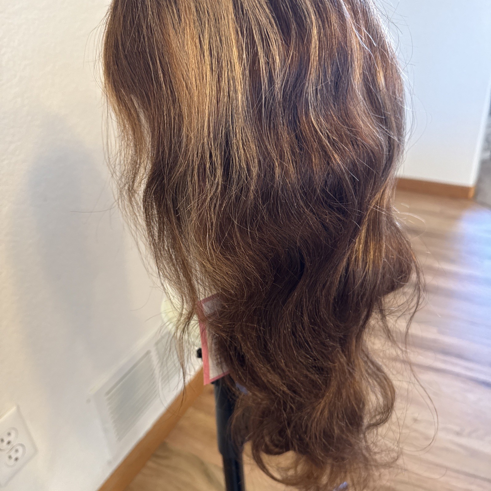 Human Hair Wig | 26 “ Brown | Golden Blonde Highlight’s Lace Cap Very Soft 159