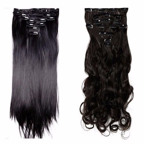 US Real 8PC 18 Clips Clip In Hair Extensions Hairpiece As Human Hair Extentions