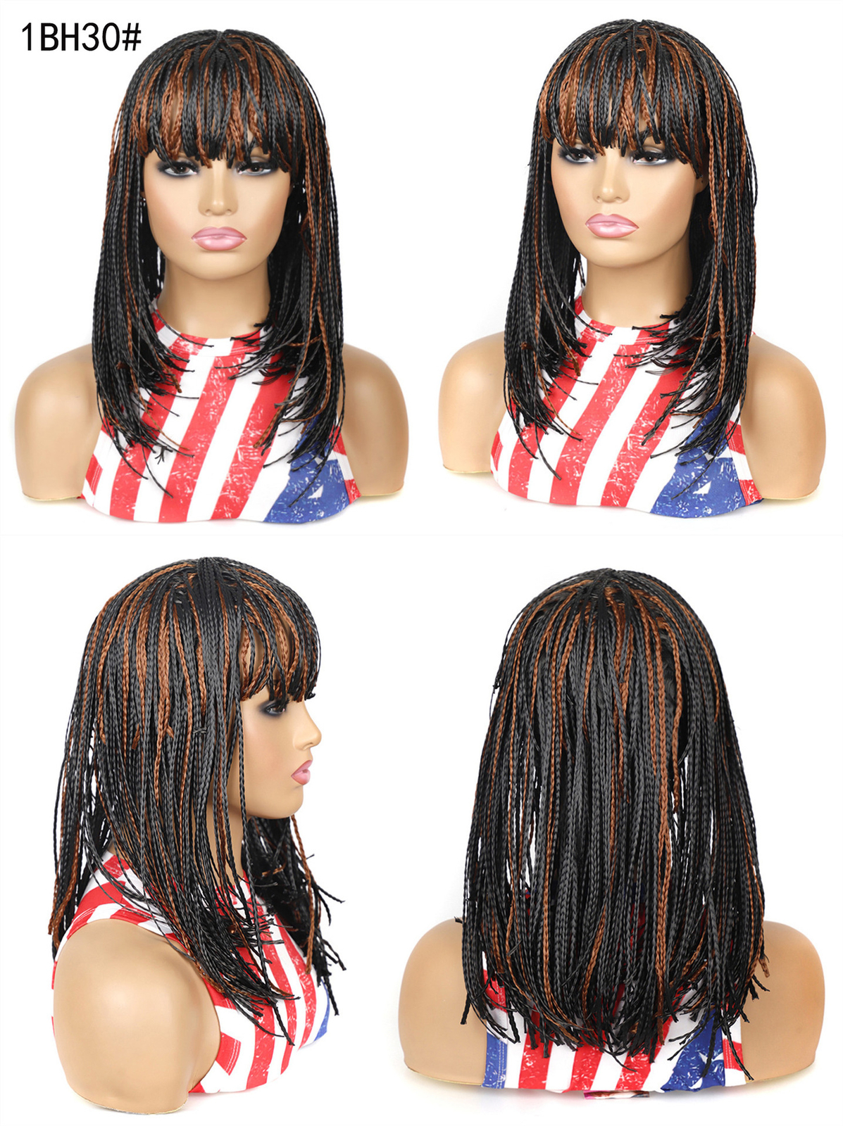 14″ Short BOB Braids Wigs for Women Jamaican Braids Wig for Black Women