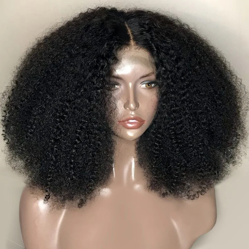 Afro Kinky Curly Raw Hair Full Lace Frontal Bob Wigs Human Hair Lace Front Wig