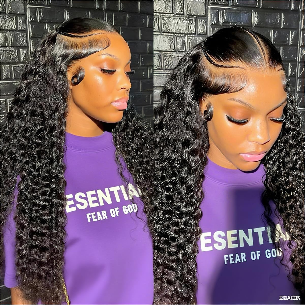 Curly Water Wave Lace Front Wig 13×6 Human Hair, 180% Density, Pre-Braided, 22