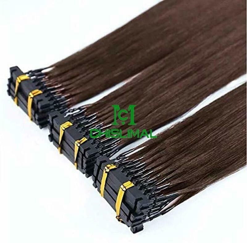 brown hair 10 to 28inch 6D Micro Human Hair Extensions Remy Hair 50g 100S 10Rows