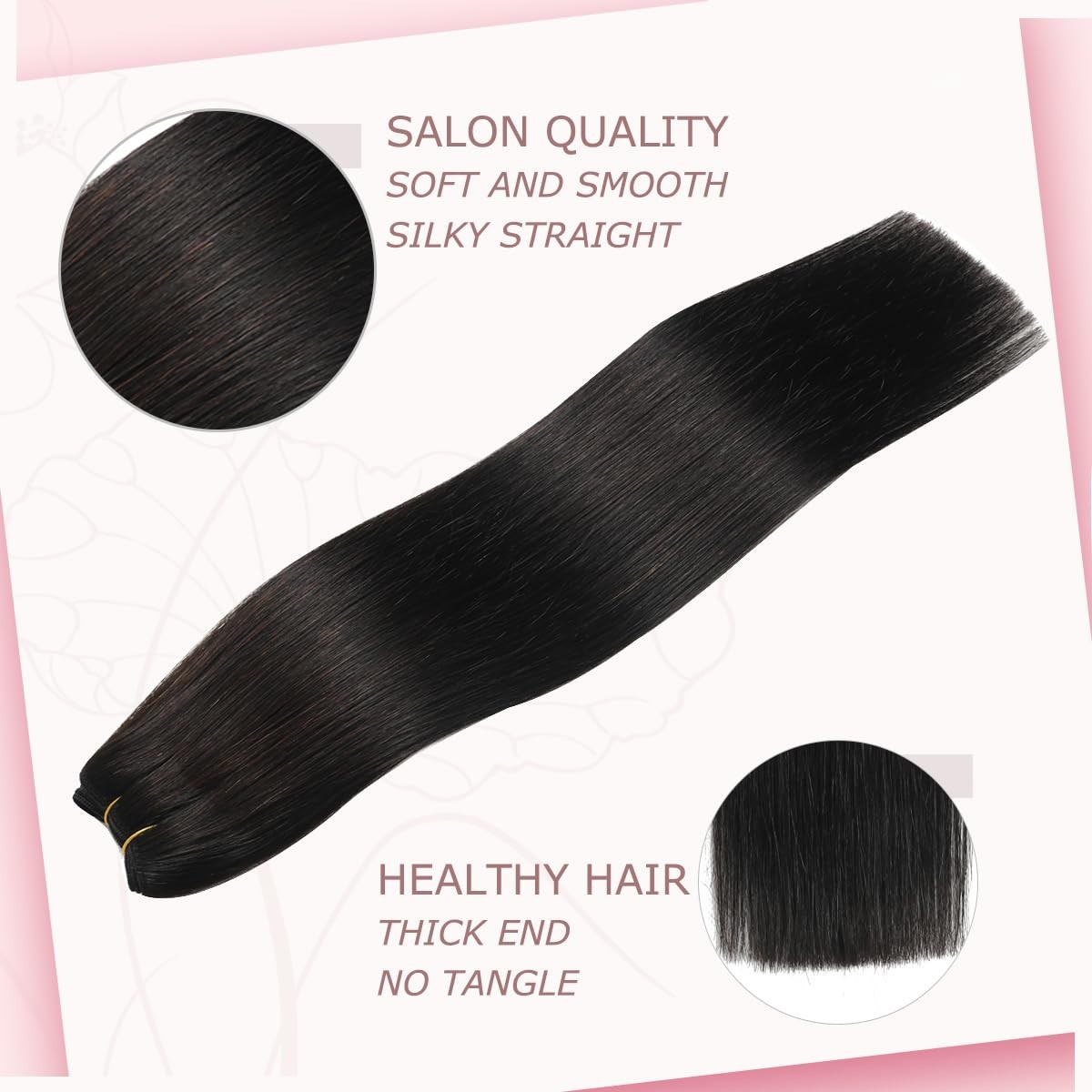 Machine Weft Hair Extensions Remy Human Hair Weave Natural Straight Long Lasting