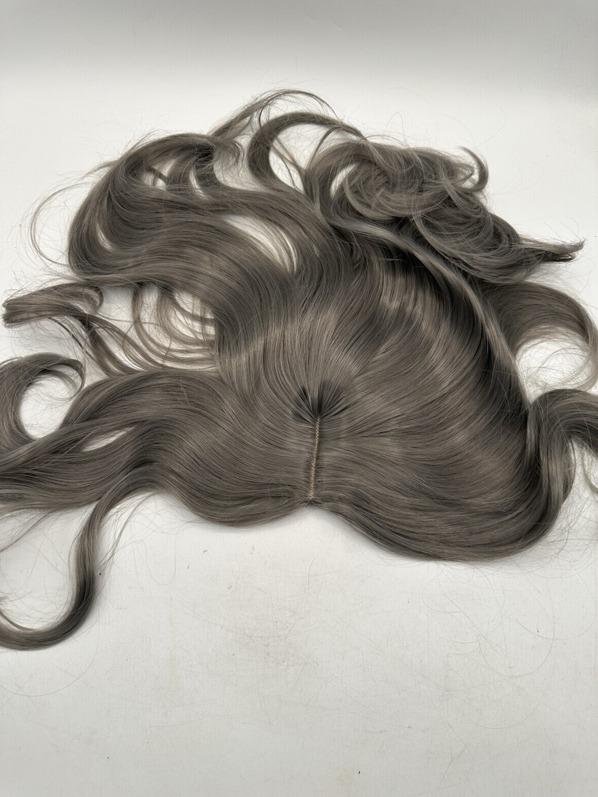 Crown Topper Wig Piece 13” From Part Blonde Gray Color